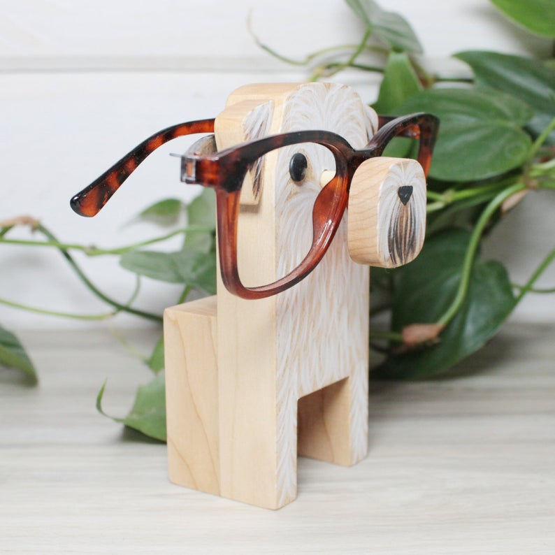 Angus-Handmade Wheaten Terrier Dog Eyeglasses Stand