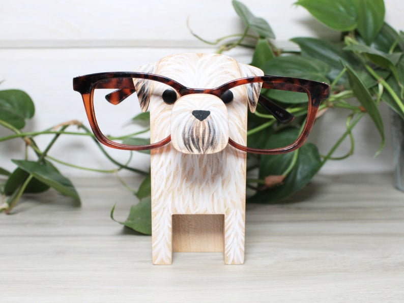 Angus-Handmade Wheaten Terrier Dog Eyeglasses Stand
